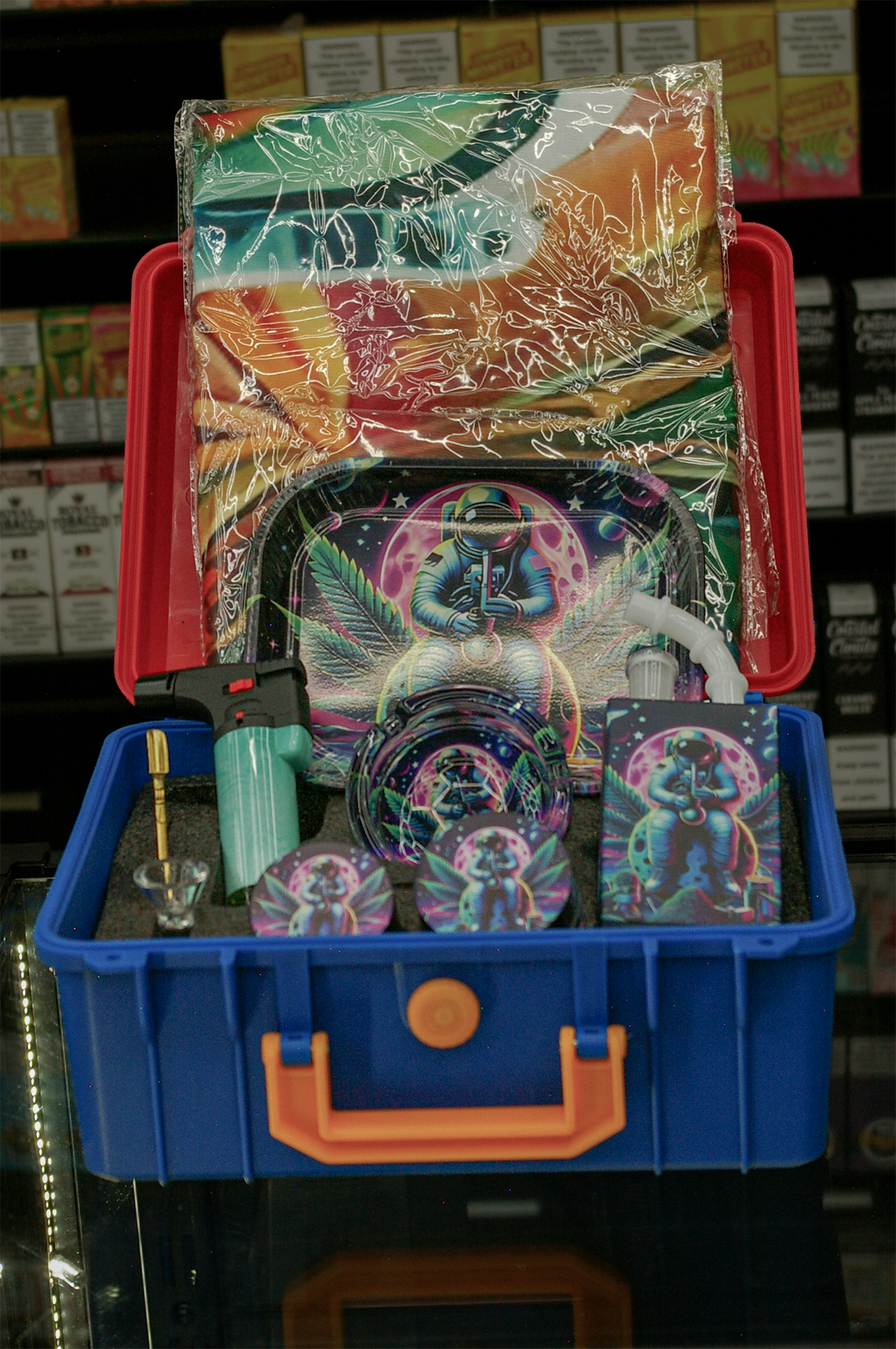 Smoking accessory kit display at Mr tobacco&vape